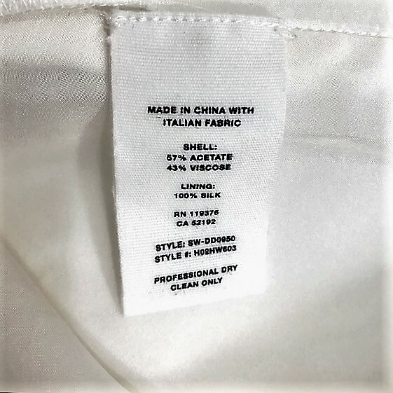 HELMUT LANG 10 White Acetate Blend Sleeveless Tie Waist Apron Shift Dress