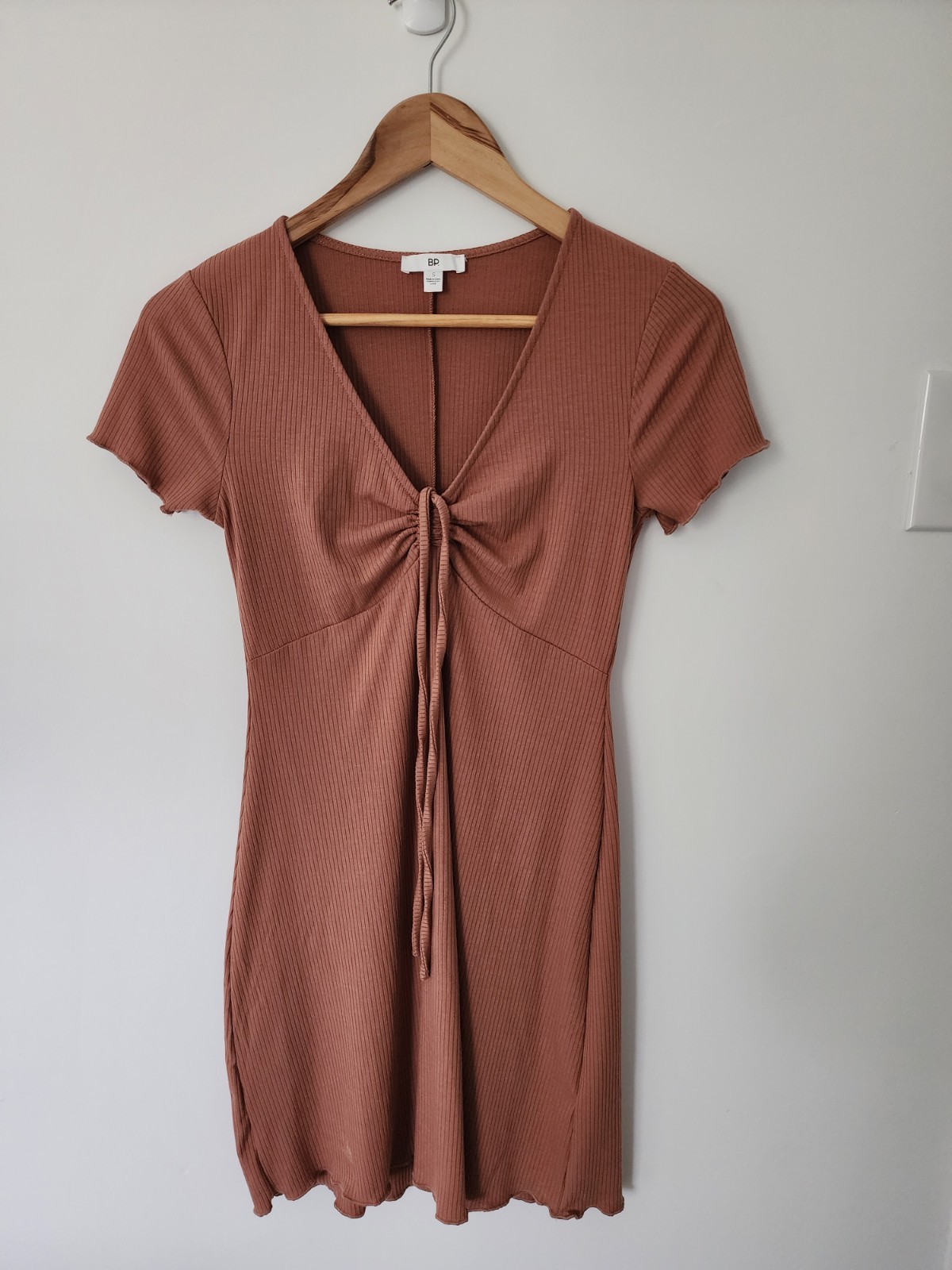 BP Rust Ribbed Knit Dress – Size Small
