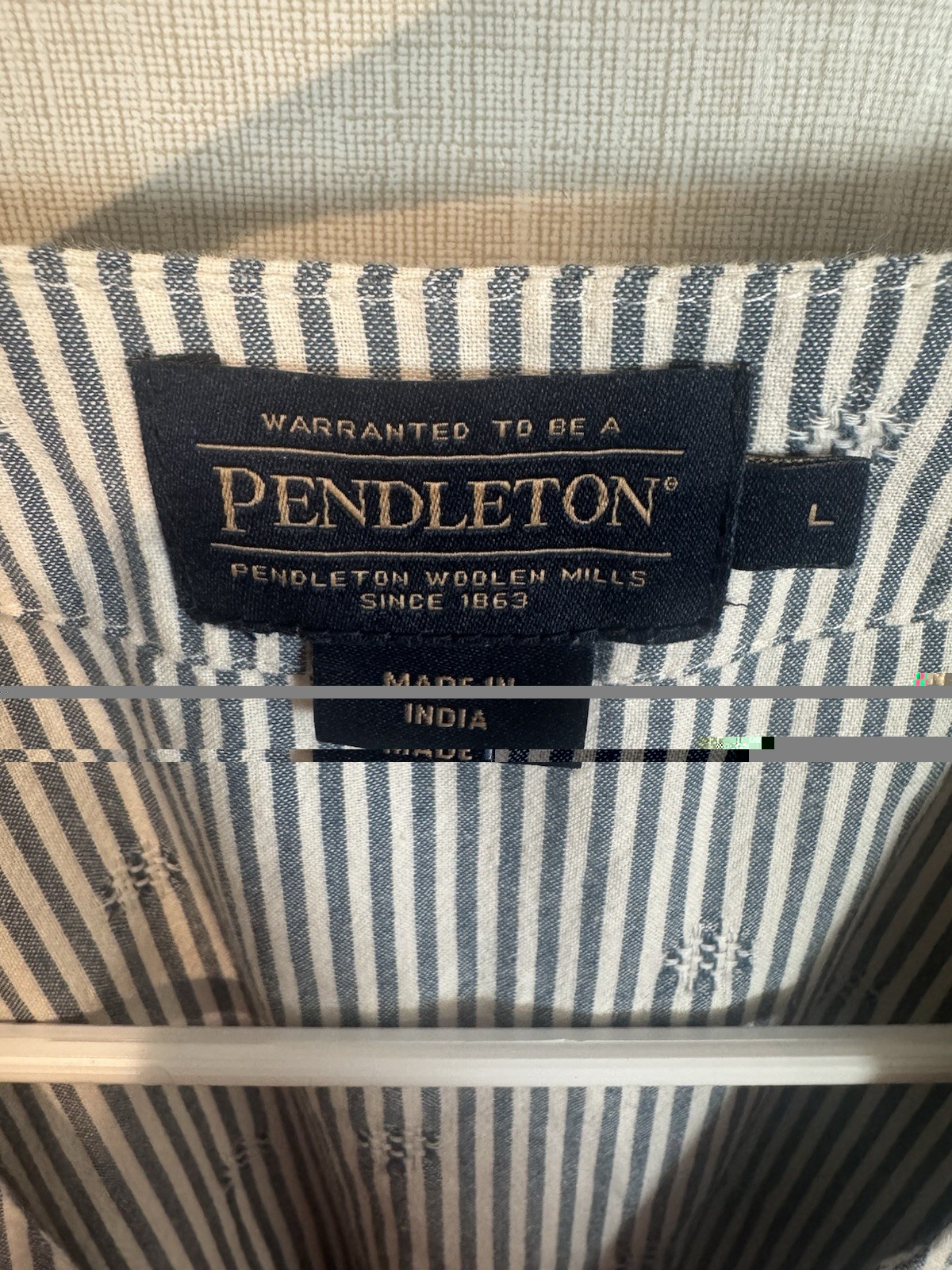 Pendleton Blue/White Striped Wrap Maxi Dress V-Neck Belted Tie Waist L