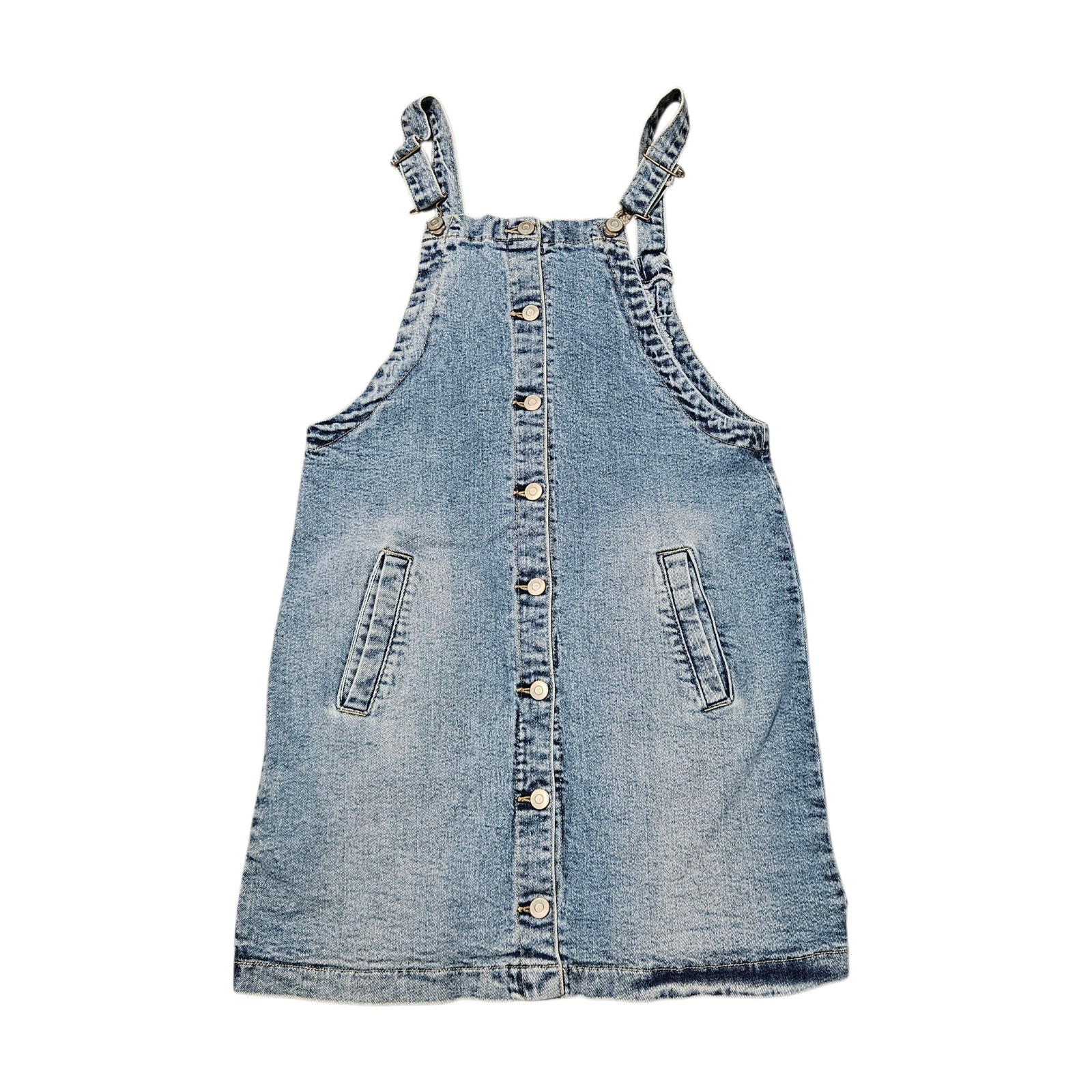 Celebrity Pink Denim Pinafore Dress Womens M Streetwear 90s Y2K Overall Jumper