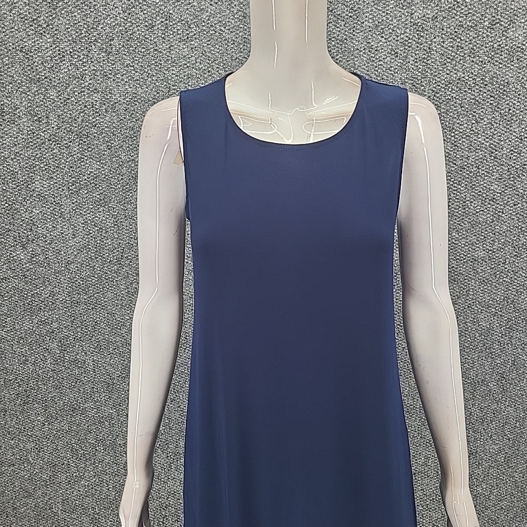 Kate and Mallory Womens Everyday Evening Sleeveless Dress w Belt Small Size Navy