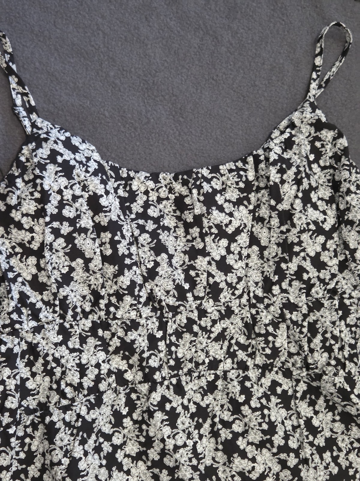Express Floral Tiered Poplin Maxi Dress Spaghetti Strap Size XS