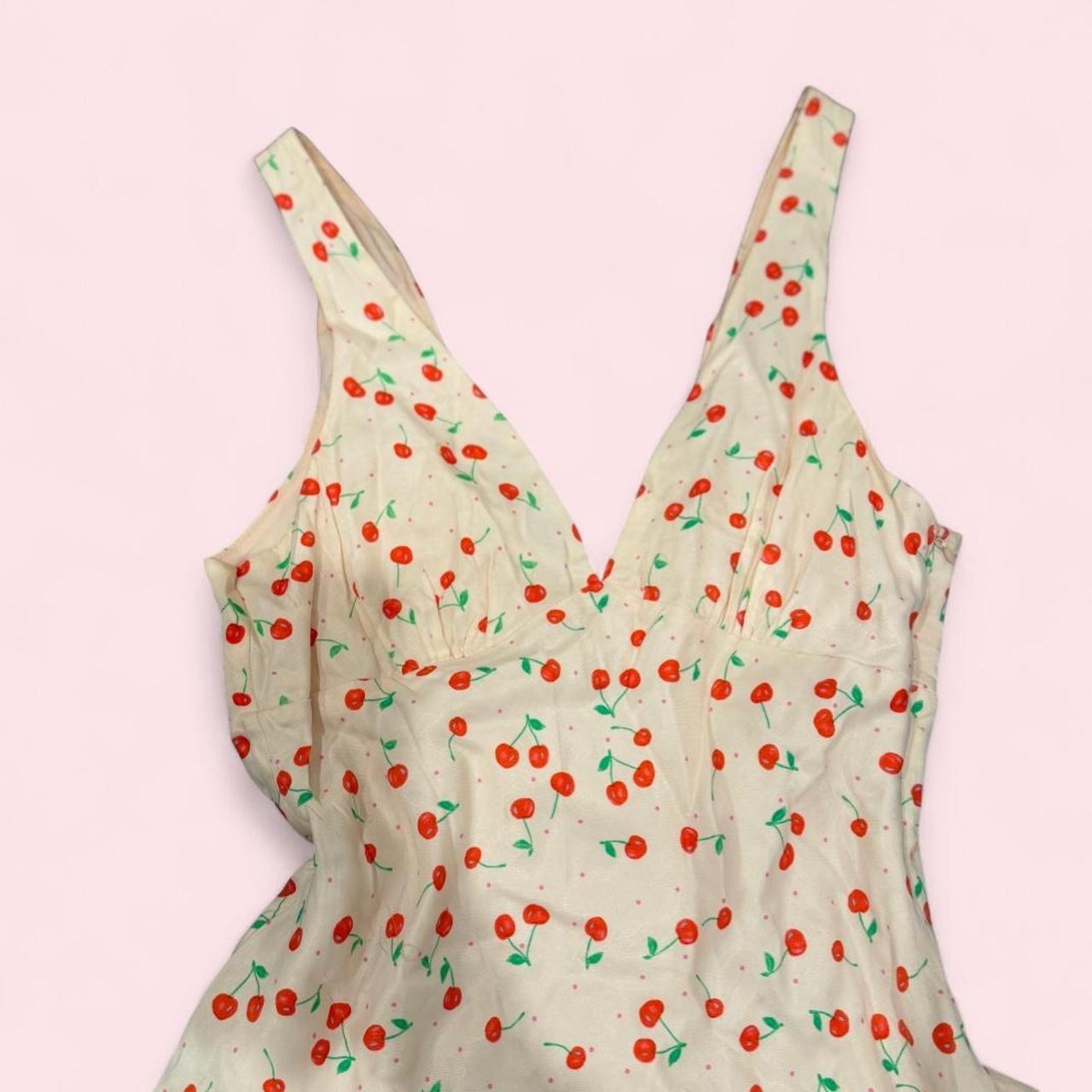 ZARA Y2K Inspired Lana Core Cherry Print Cottagecore Coquette Mini Dress Size M