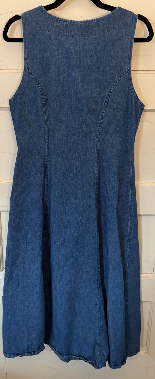 Vintage Lee Authentic Clothing Sz Medium Denim Jumper Sundress Modest Overall