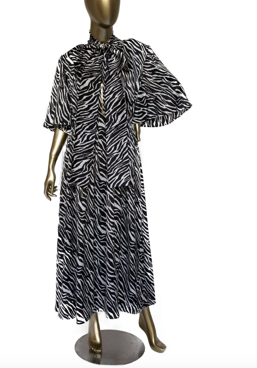 Magda Butrym Zebra Print Midi Dress