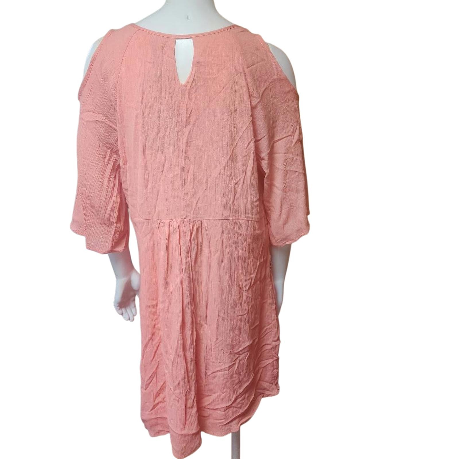 NWT White Mark Stylish Coral Cold Shoulder Tunic Dress (XL)