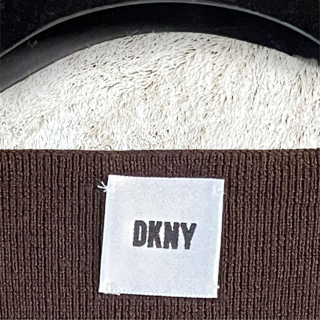 DKNY Wool Rib Knit Tank Dress DarkBrown Sleeveless Mini Stretch Onesize 075S
