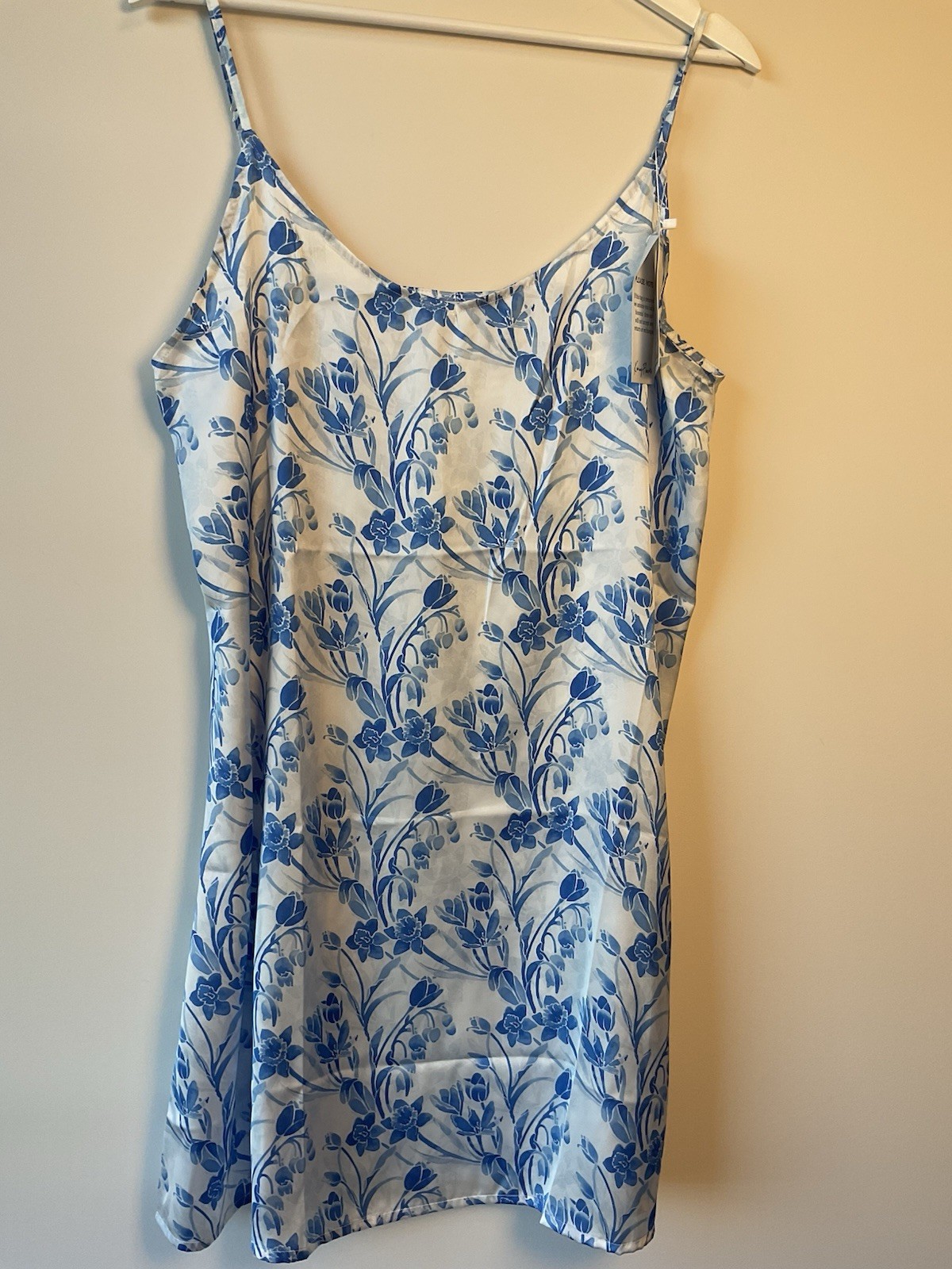 NWT Kenny Flowers The Pajama Dress Sz L/XL BLUE FLOWERS PATTERN