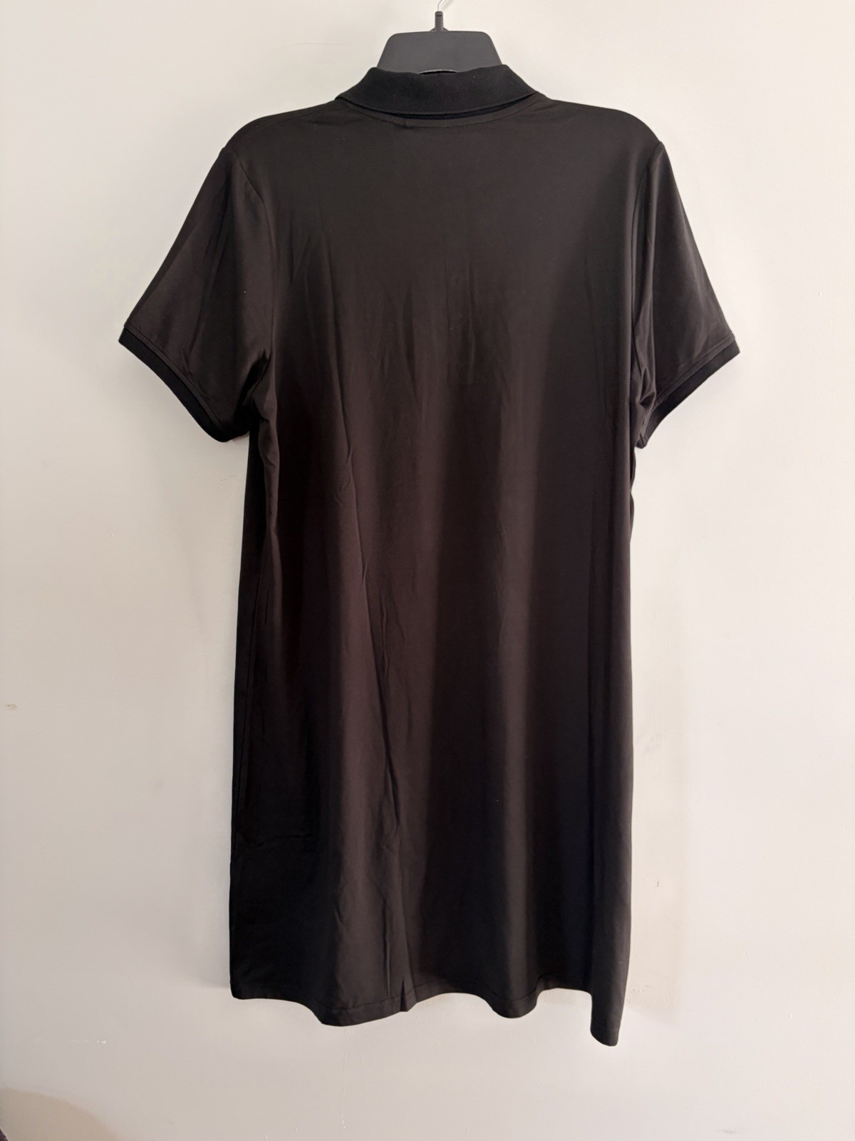 Large Black Antigua Women’s Play Through Short Sleeve Polo Dress Golf Tennis