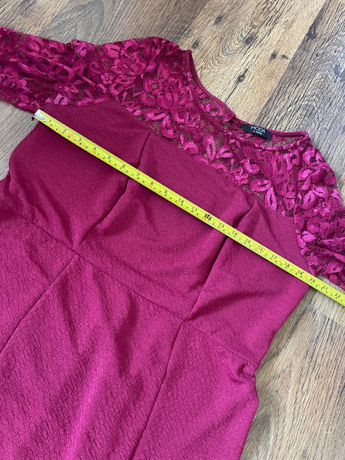 Moda by George burgundy bodycon dress with lace details uk 18 eur 46