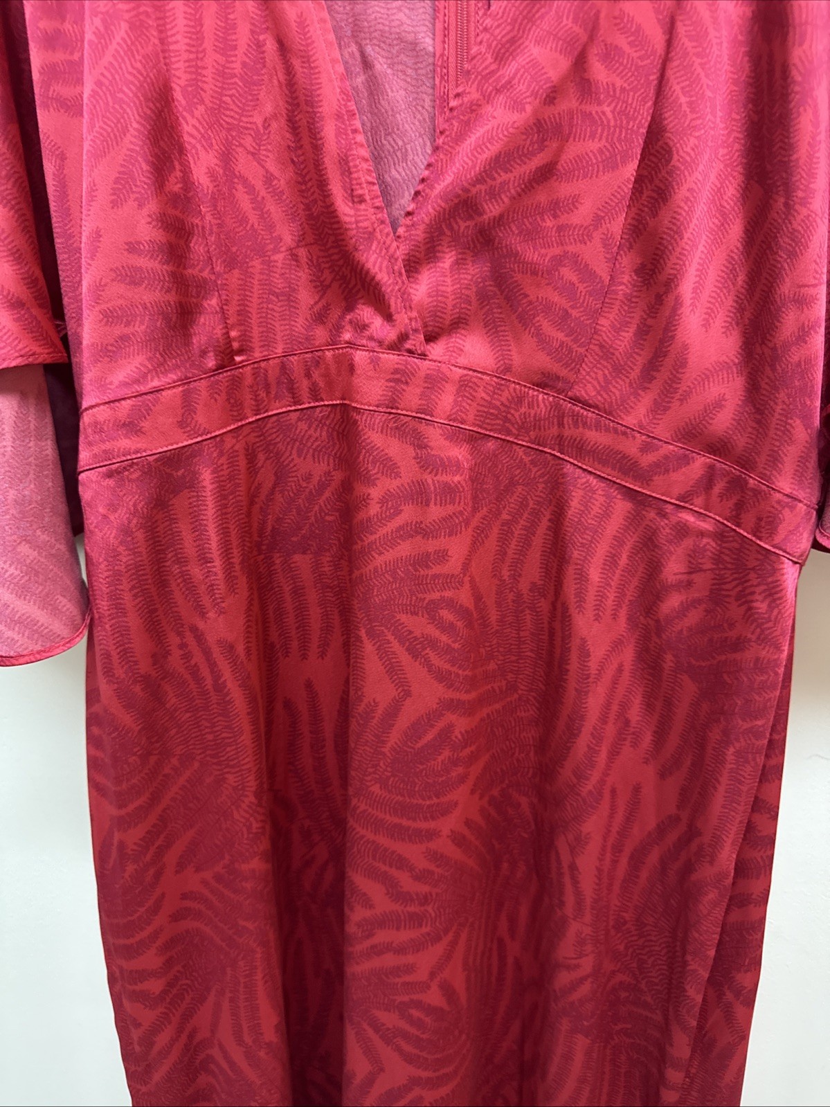 Fe Noel Target Maxi Dress Kimono Style Red Silk Fern Perfect 🤩 Summer Size 12