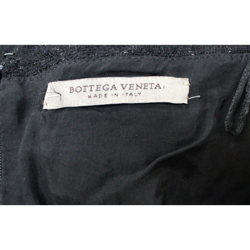 Bottega Veneta Black Lace Belted Peplum Sheath Dress Size 42/US 6