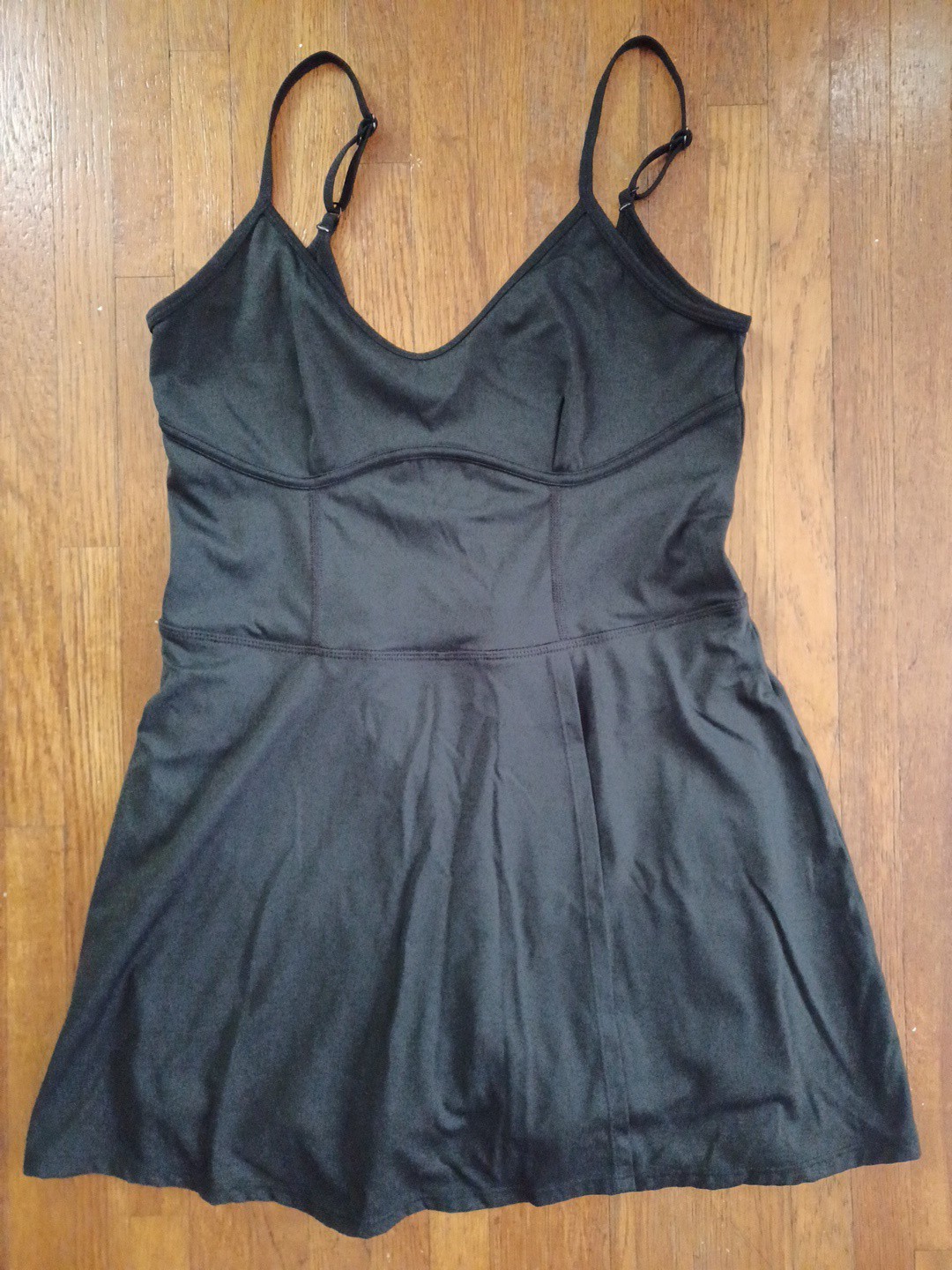 JoyLab Black Athletic Mini Tank Dress Faux Wrap Shorts Sz MED Summer Swim Active