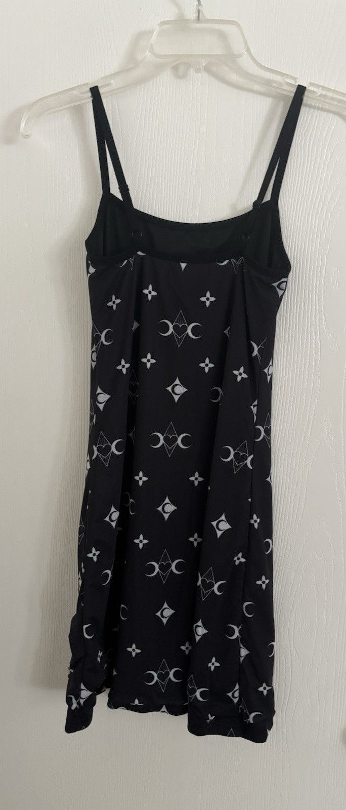 Dolls Kill x Horoscopez Black Mesh Mini Slip Dress Celestial Moon Sz Small