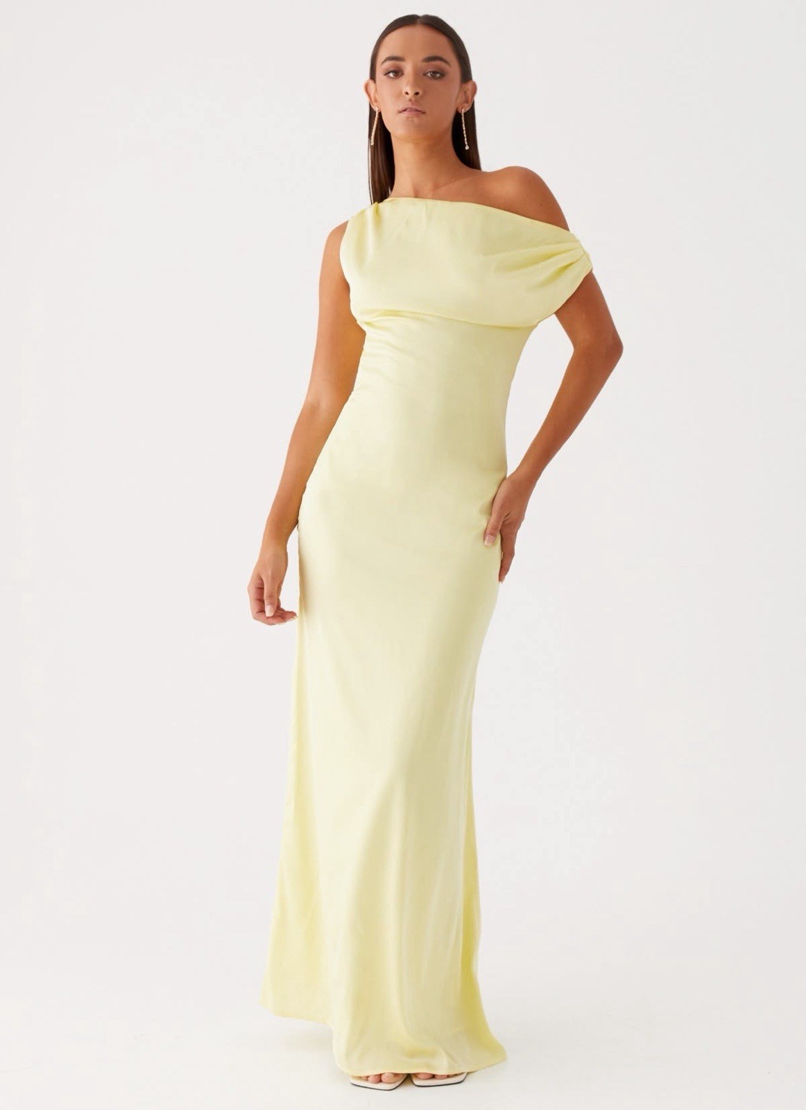 Peppermayo Women’s Heart Of Glass Satin Maxi Dress Yellow Size US 2