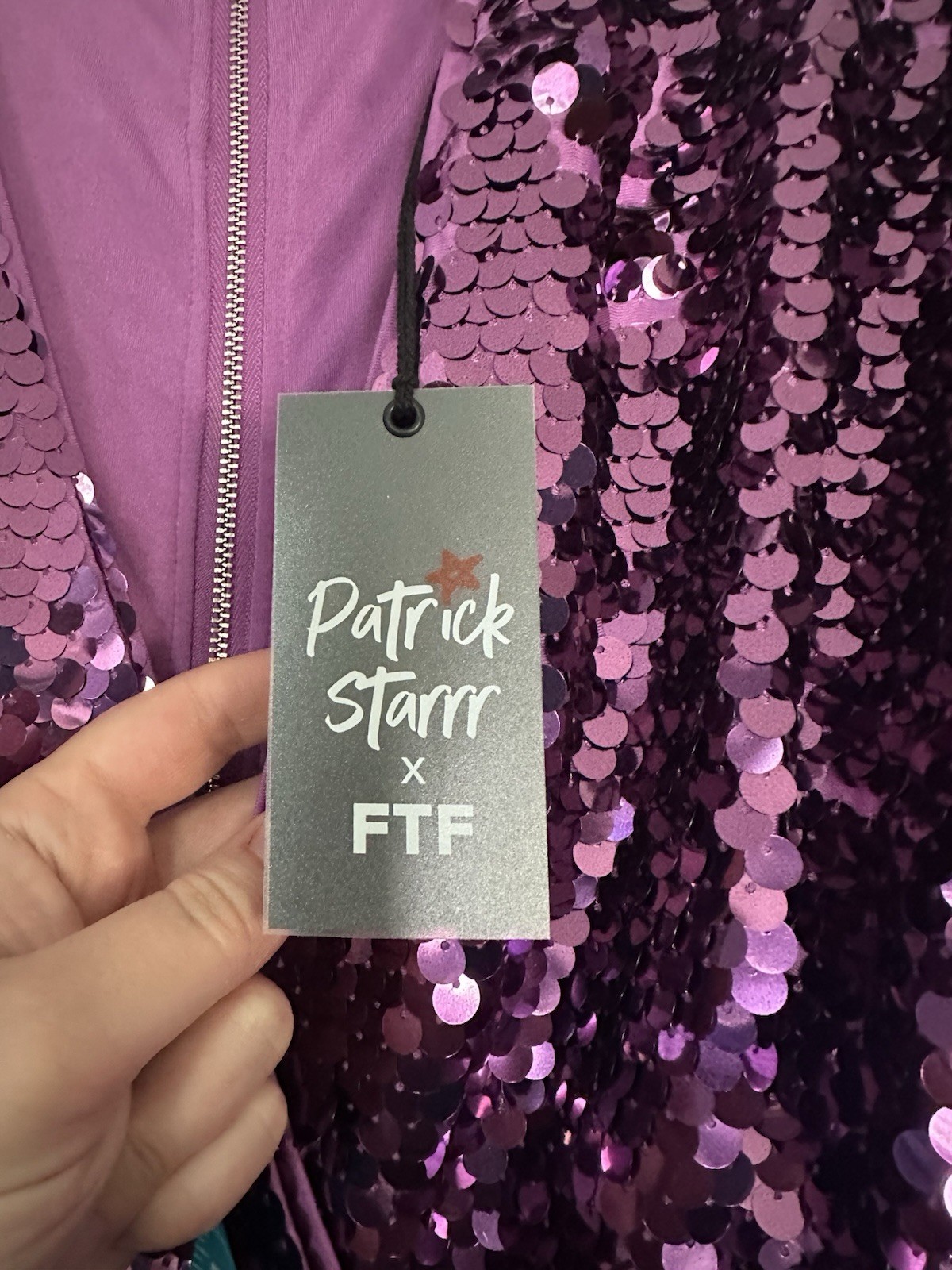 RARE PATRICK STARRR PURPLE SEQUIN FLARE DRESS SIZE 2 RUFFLE HEM NWT GLAM SPARKLE