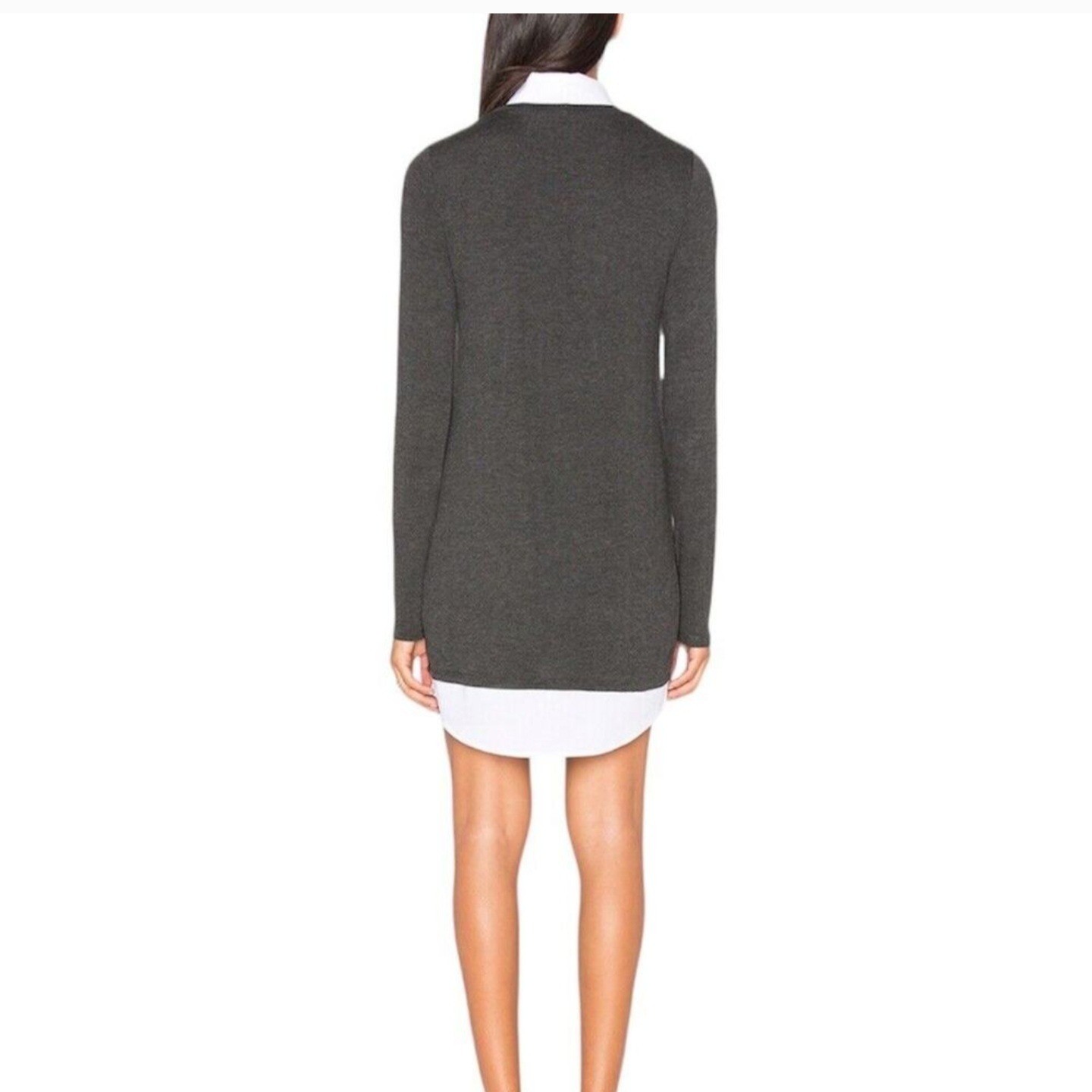 BAILEY 44 Cher Sweater Dress Anthracita Gray Layered Look Size M Modern Chic