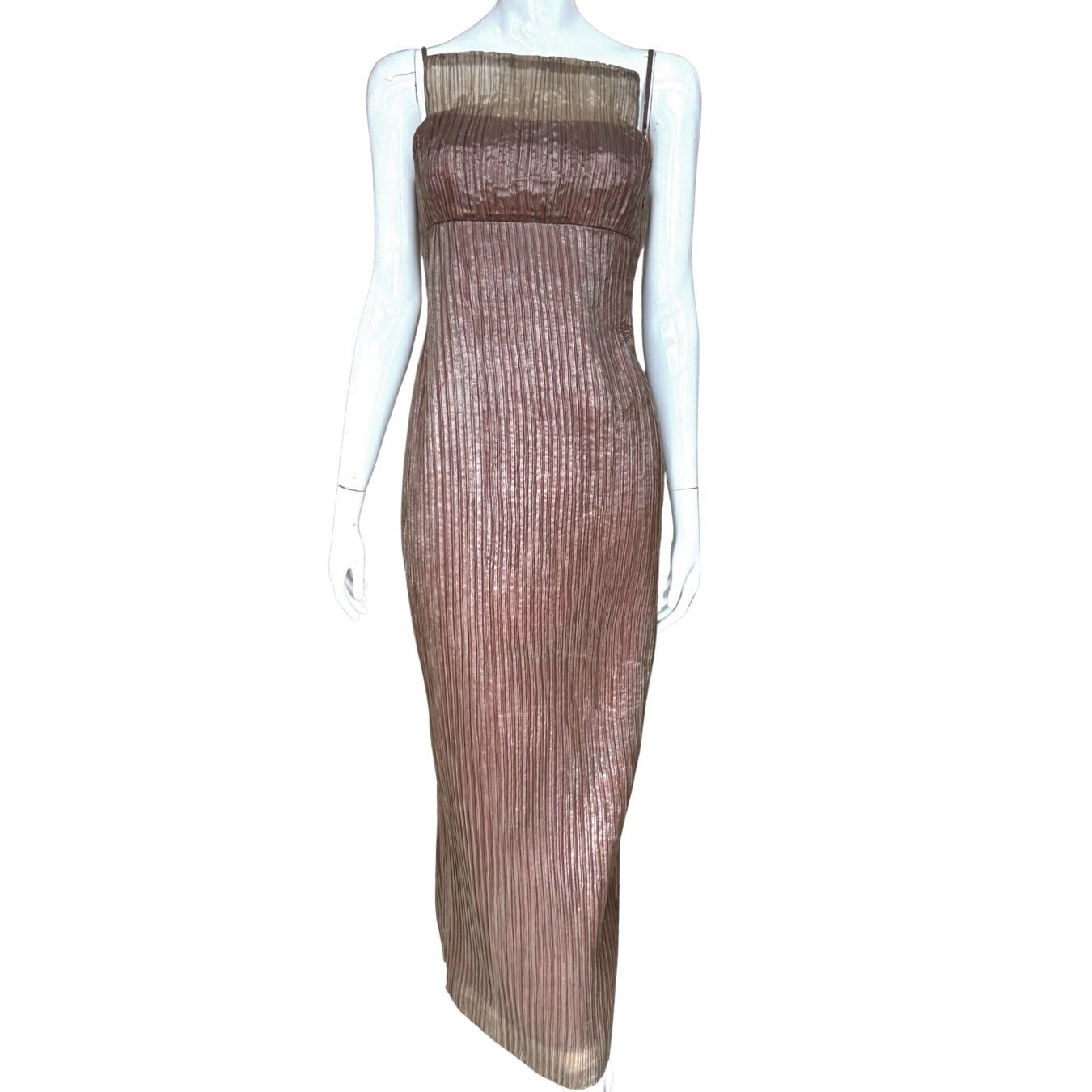 Kathlin Argiro Atelier Bronze Grecian Column Dress S 2