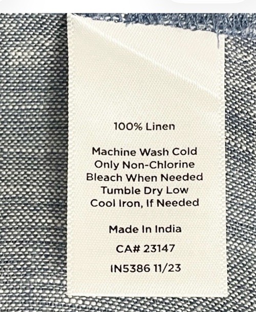 Haven Well Within Talbots Linen Button Front Midi Shirt Dress Blue Extra Small