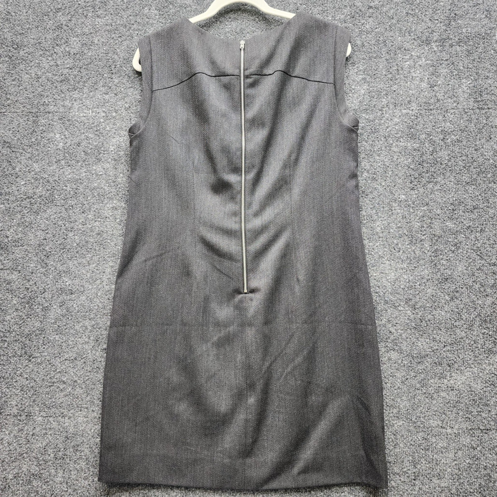 J.Crew Wool Blend Faux Leather Pocket Shift Sheath Dress Career Size 8