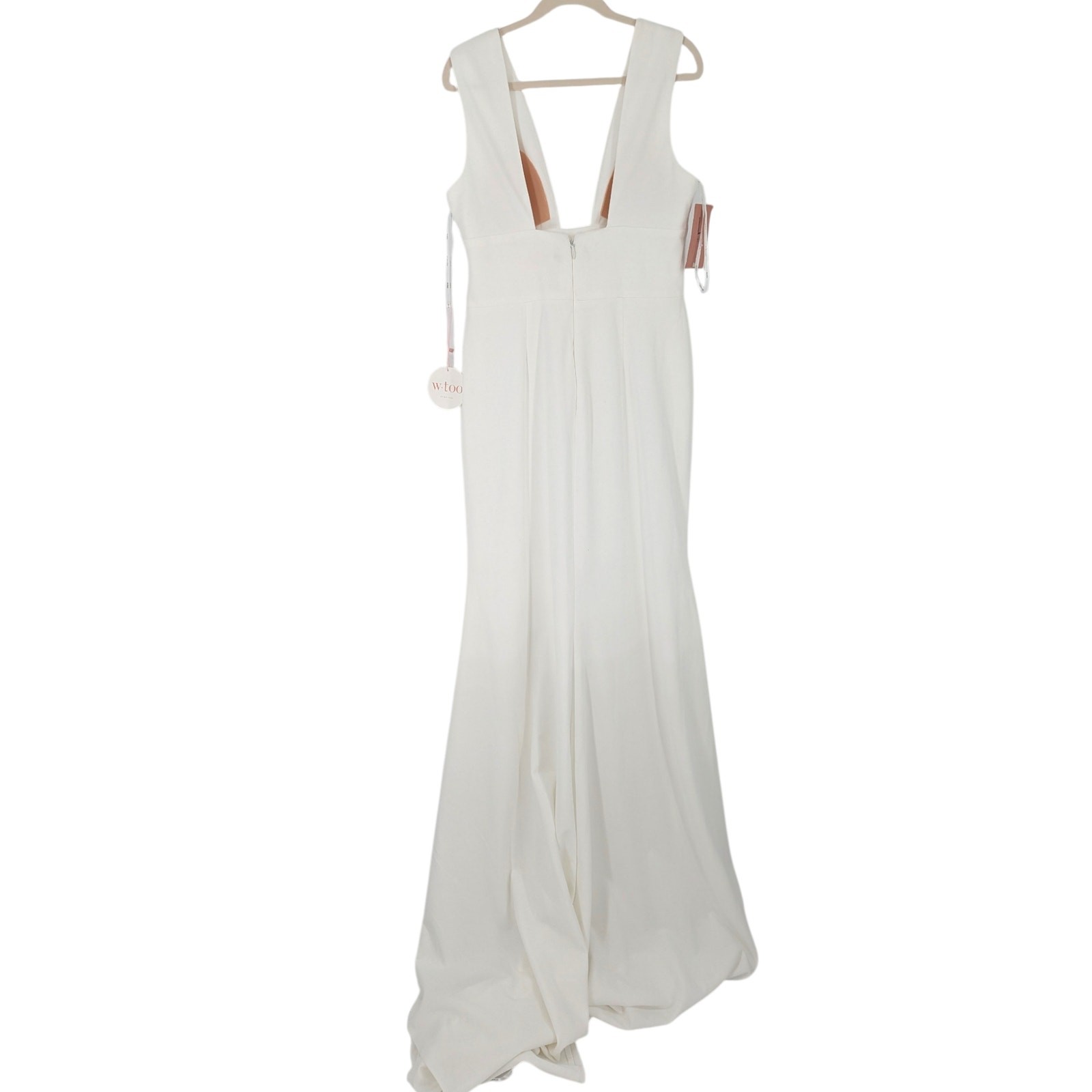 Wtoo by Watters Chloe Plunge V Neck Wedding Dress Size 14 Minimalist Bridal Gown