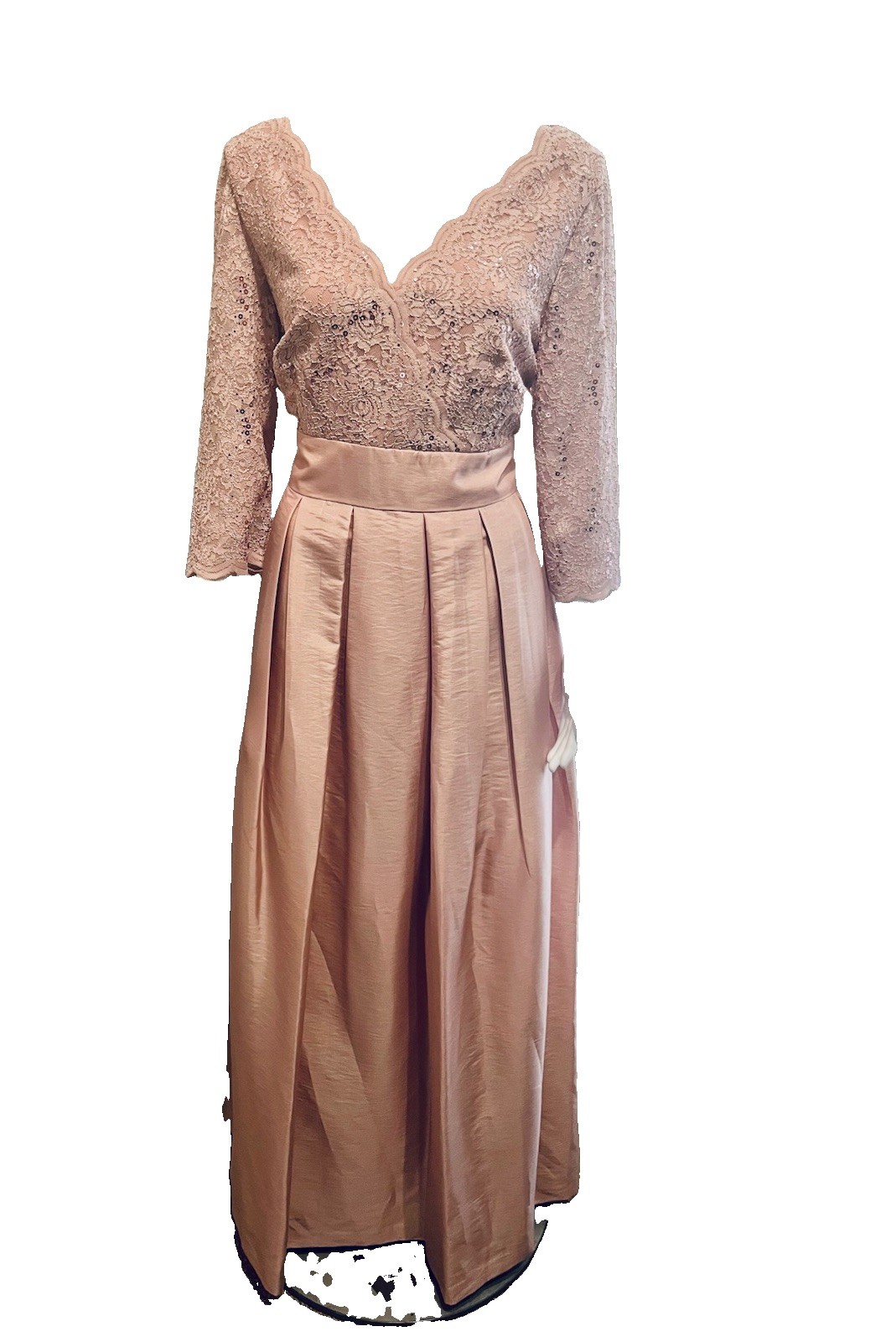 Jessica Howard Size 14 Formal Dusty Rose Dress Maxi Elegant Mother Of The Bride