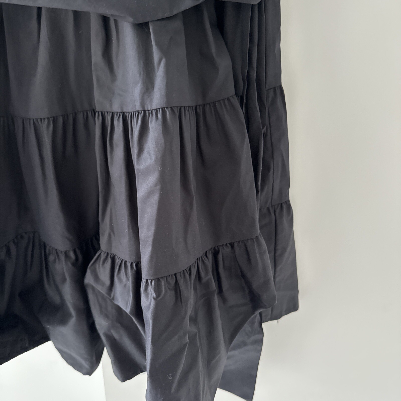 NWT $155 KASIA Bubble Ruffled Black Mini Dress Made In Greece SMALL Designer