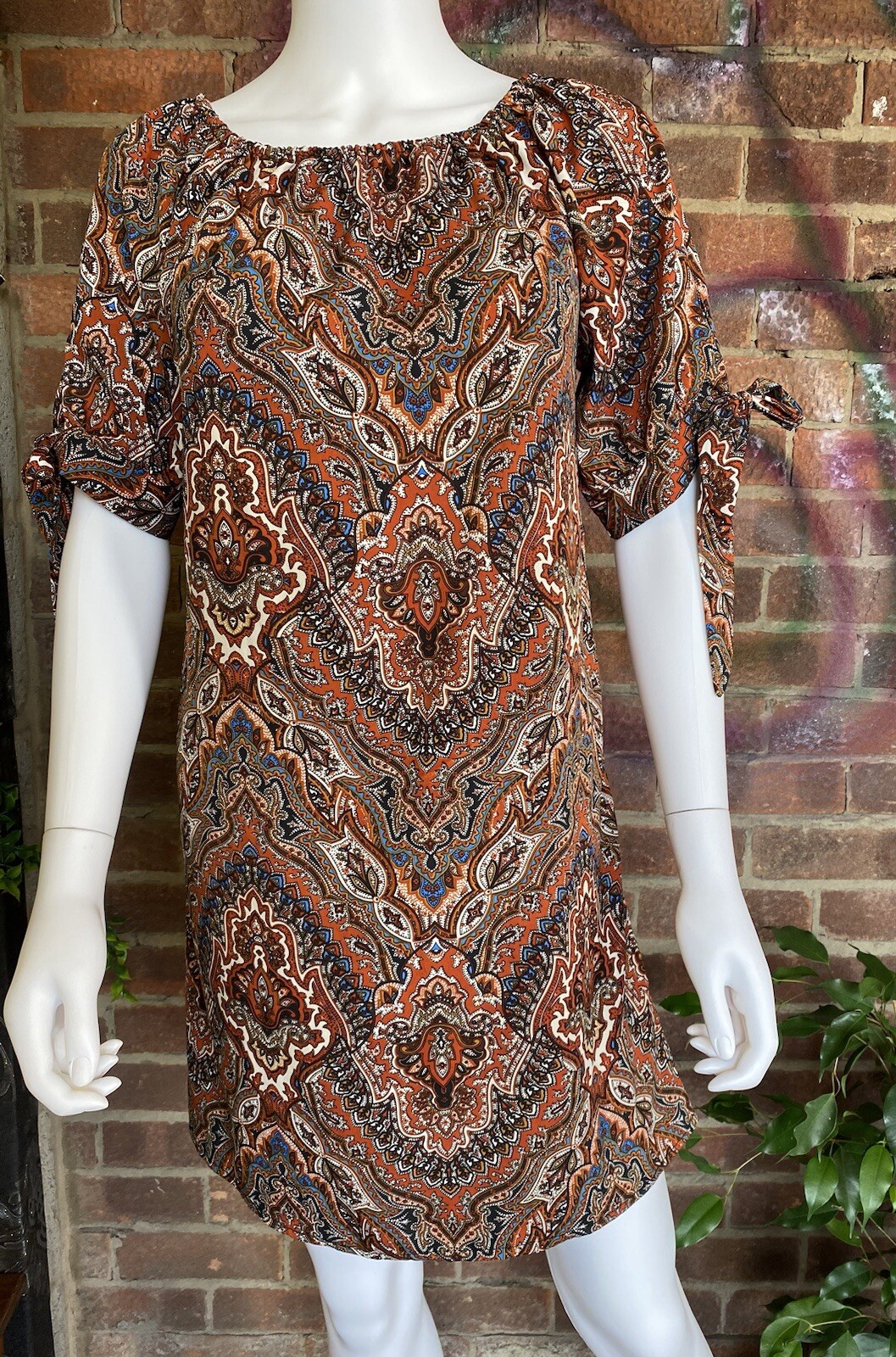 Pep&Co Multicolor Short Sleeve Knee Length Straight Dress For Women Size 12