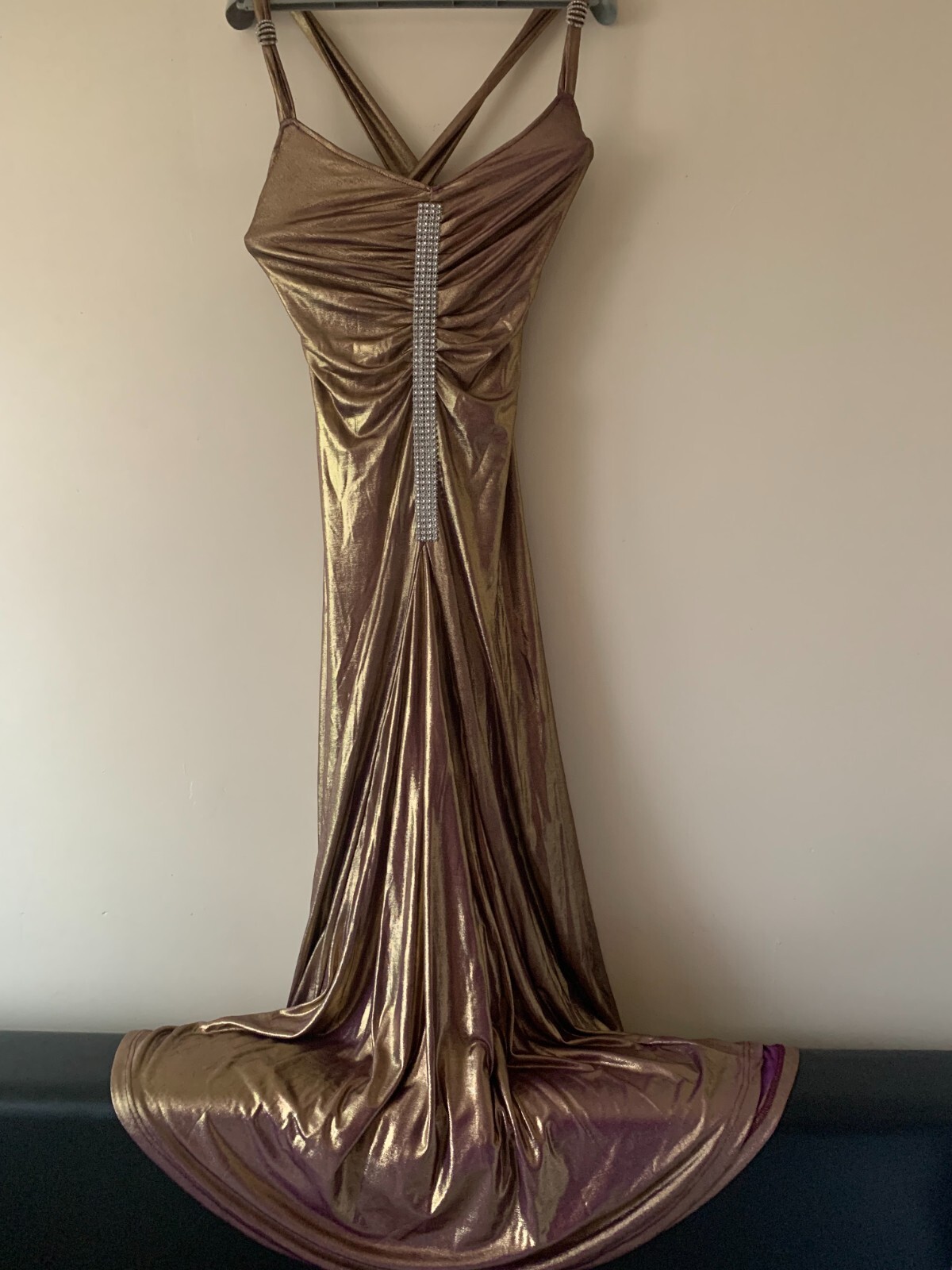 long women’s dress (shimmering fabric)