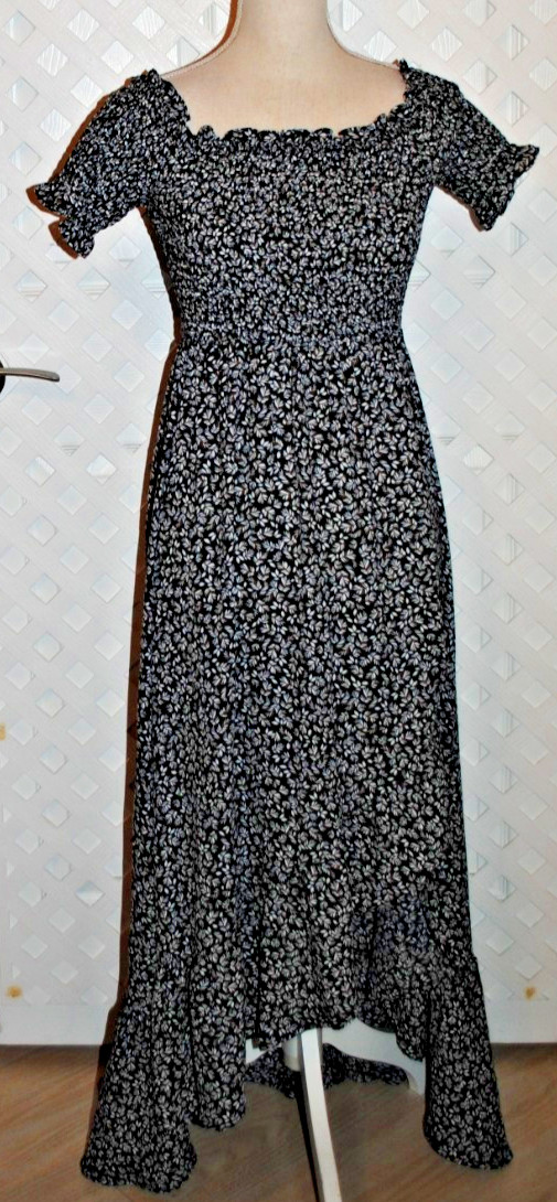 Miami Francesca’s Women’s Girls Maxi High Low smocked Top Long Dress Size S
