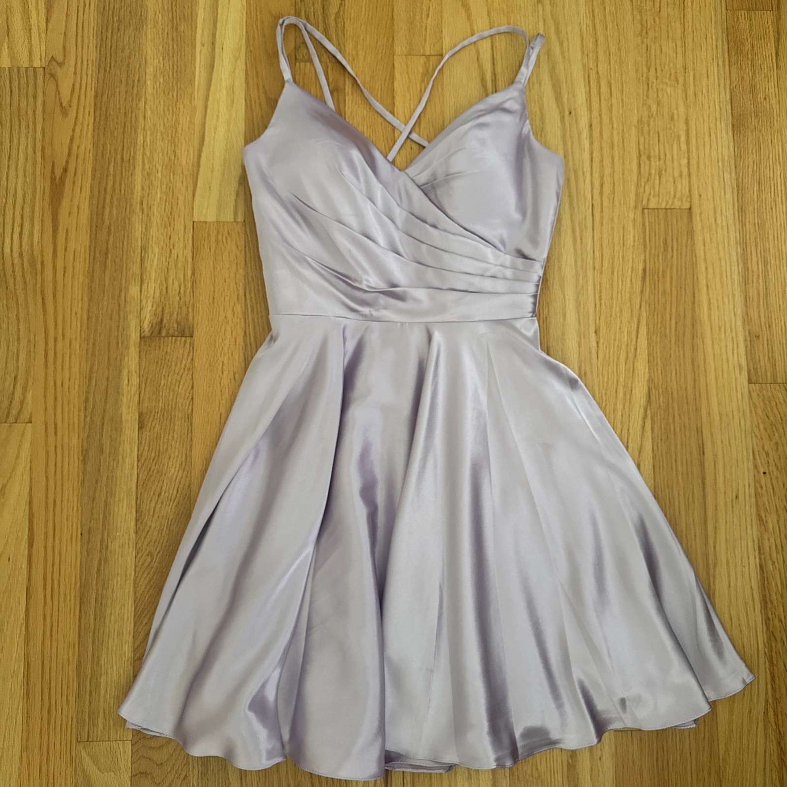 Dancing Queen Purple Lilac Silk Dress Lace-Up Corset Prom Formal Wedding Size XS
