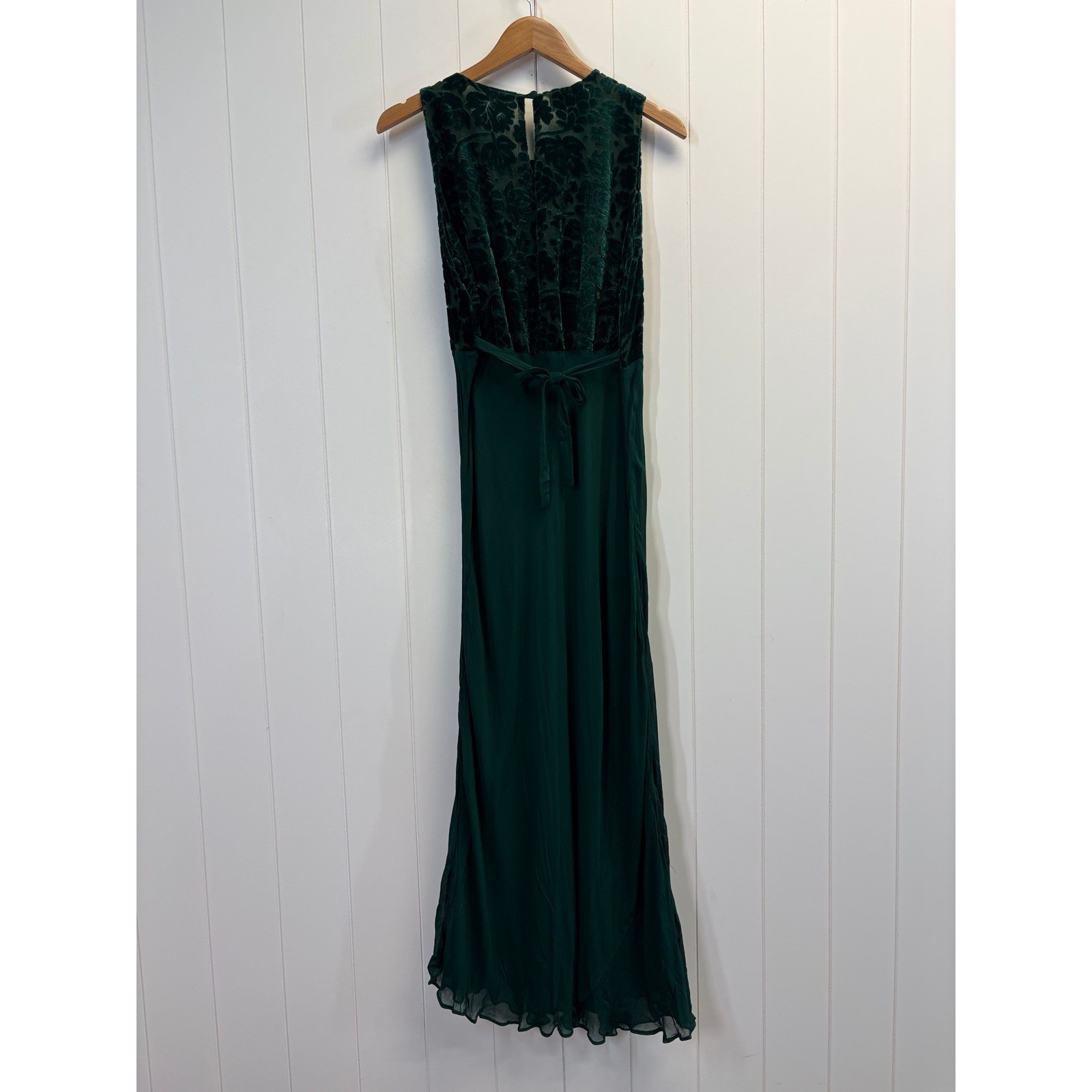Vintage Nostalgia Whimsigoth Burnout Velvet Chiffon Maxi Dress Women L Regency