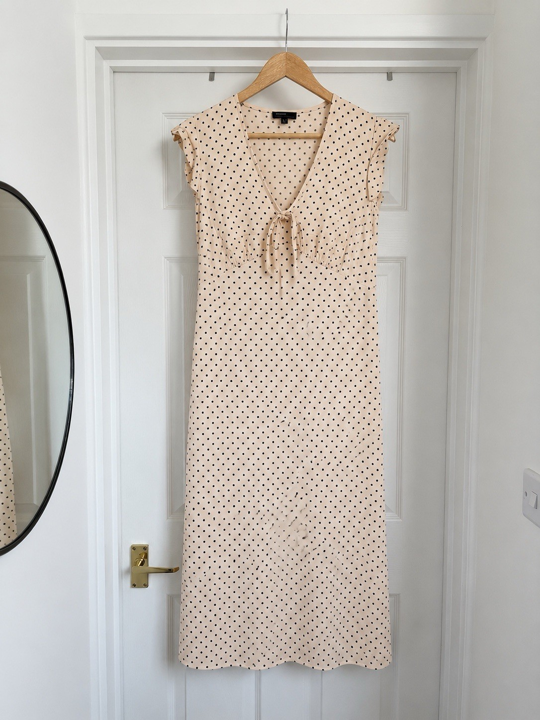 Adorable Women’s Nobody’s Child Cream Spotty Midi Summer Dress size 8