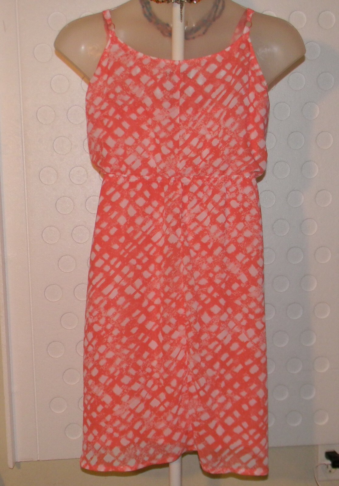 Lane Bryant Ruffle Spaghetti Strap Midi Dress 22 – 24 Coral / White Lined Pink