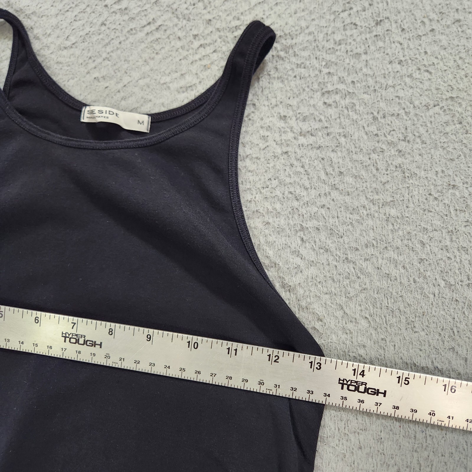 Stateside Dress Womens Medium Black Tank Midi Stretch Minimalist US Made