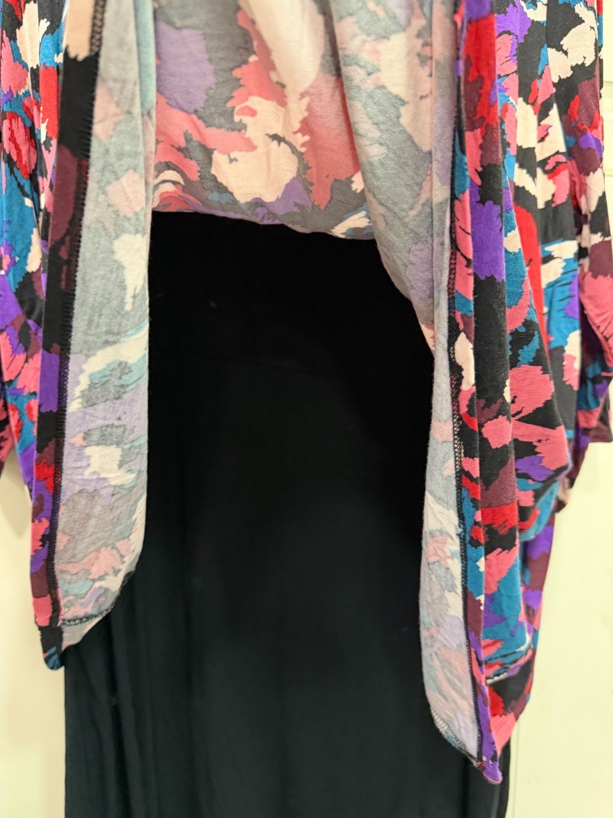 Jessica London Womens Black & Multicolor Floral Asymmetrical Dress Size 24