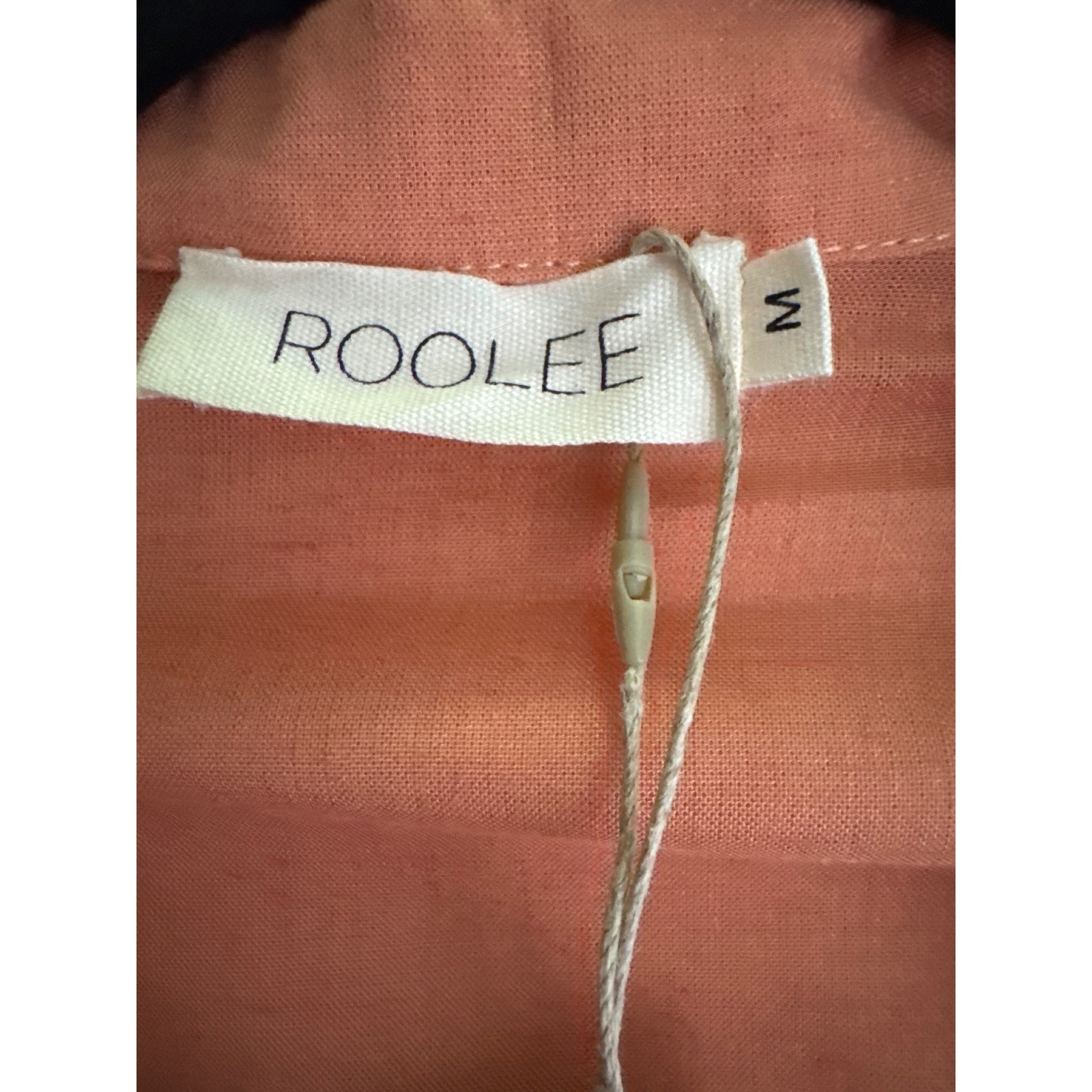 NWT Roolee Button Front Dress Orange Babydoll Short Sleeve Linen Blend Medium
