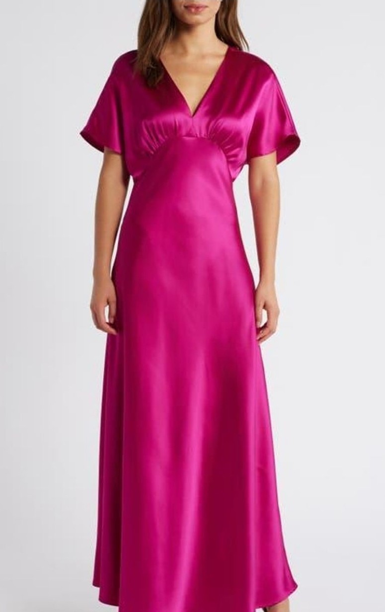 NEW Cynthia Steffe Womens Dress Size 10 Magenta Satin cocktail Party Dolman