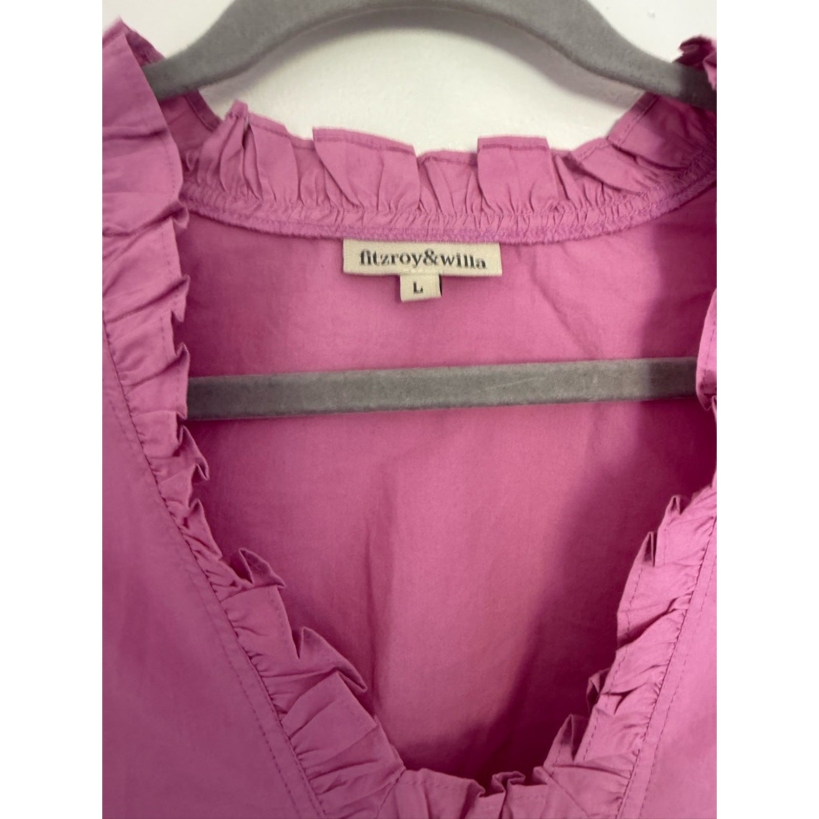 Fitzroy & Willa Dress Soleil Mini Ruffle Sleeve in Azalea Purple Pink