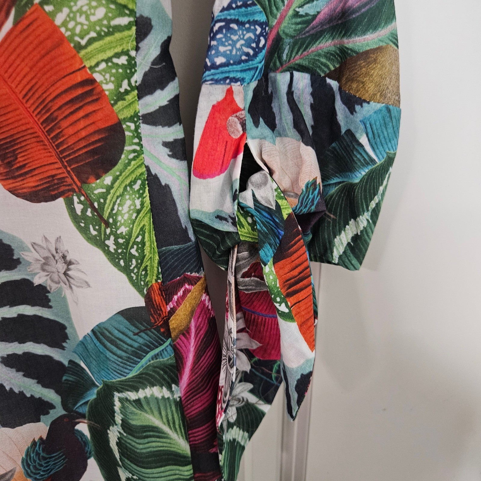 Vilagallo Tropical Monkey Bird Print Cotton Shift Dress Made in Spain Size 36