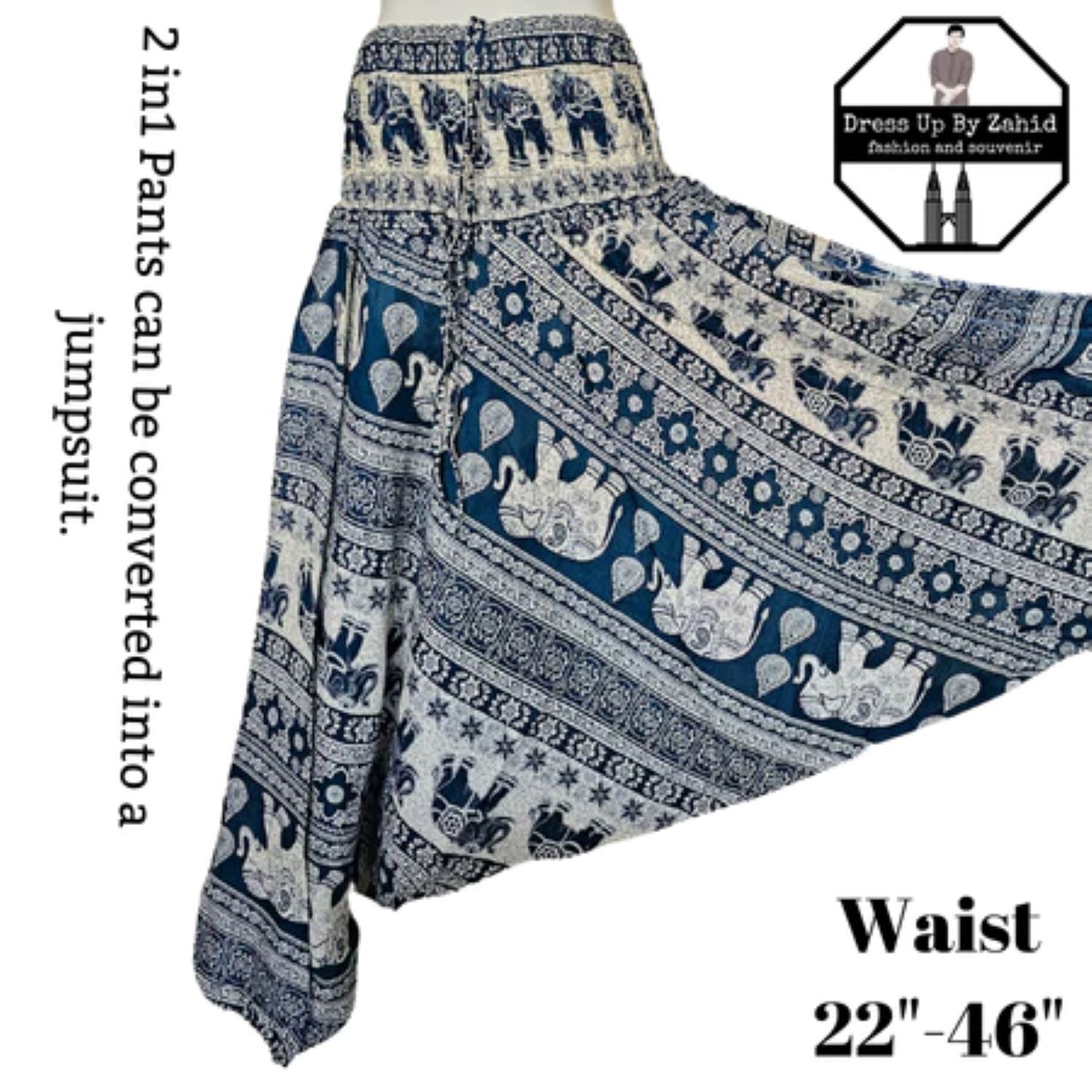 Magical Low Cut Aladdin Pants can be converted into a jumpsuit. Get 3 pieces