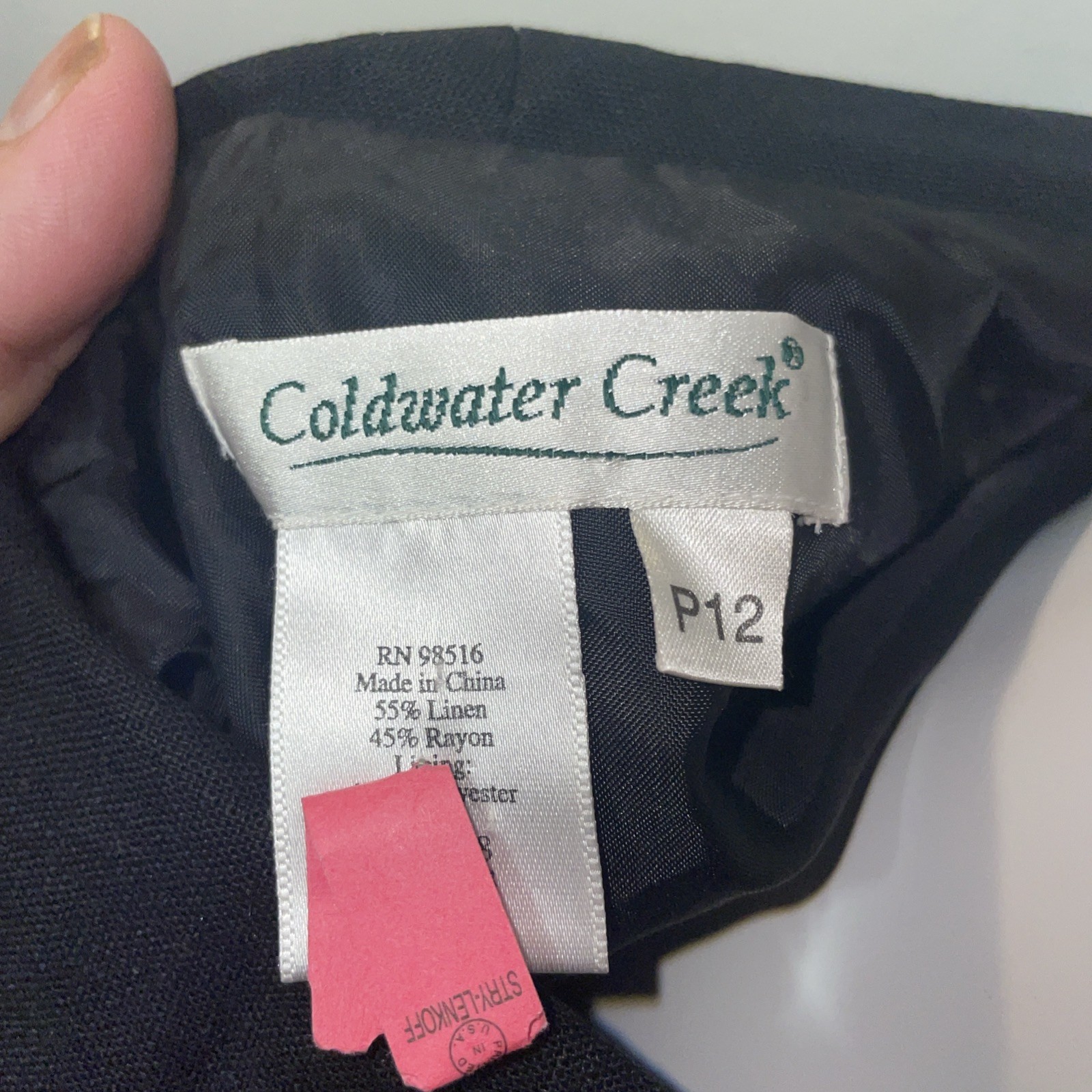 Coldwater Creek Linen Blend Maxi Mother of Pearl Button Front Dress Sz12 petite