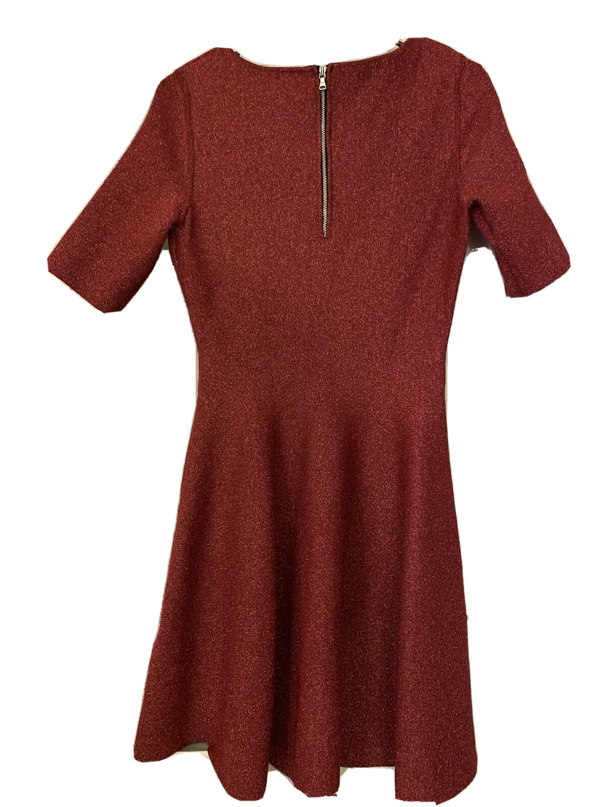 Milly Women’s Red Dress Small Stretch Flow Short Sleeve Blended Fabric
