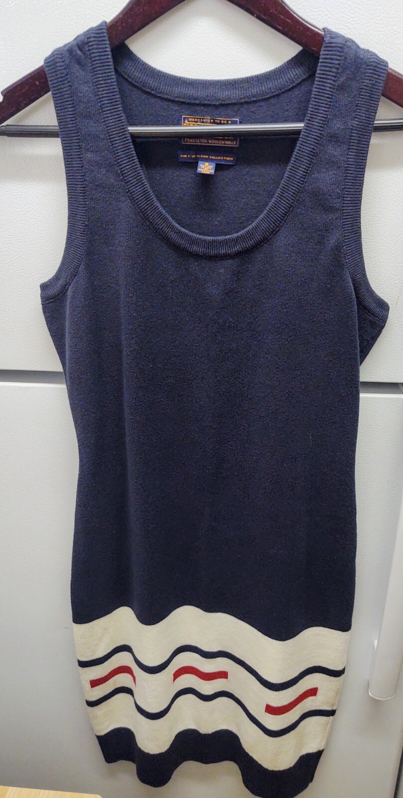 Vtg. Classic Pendleton Coll. Blue & Stripes Outdoor Tank Racer Back Dress Sz S