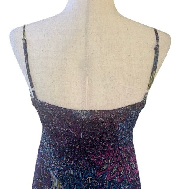 Paisley Patchwork Maxi Dress M Boho Tiered Lace Gypsy Indie Folk Whimsigoth