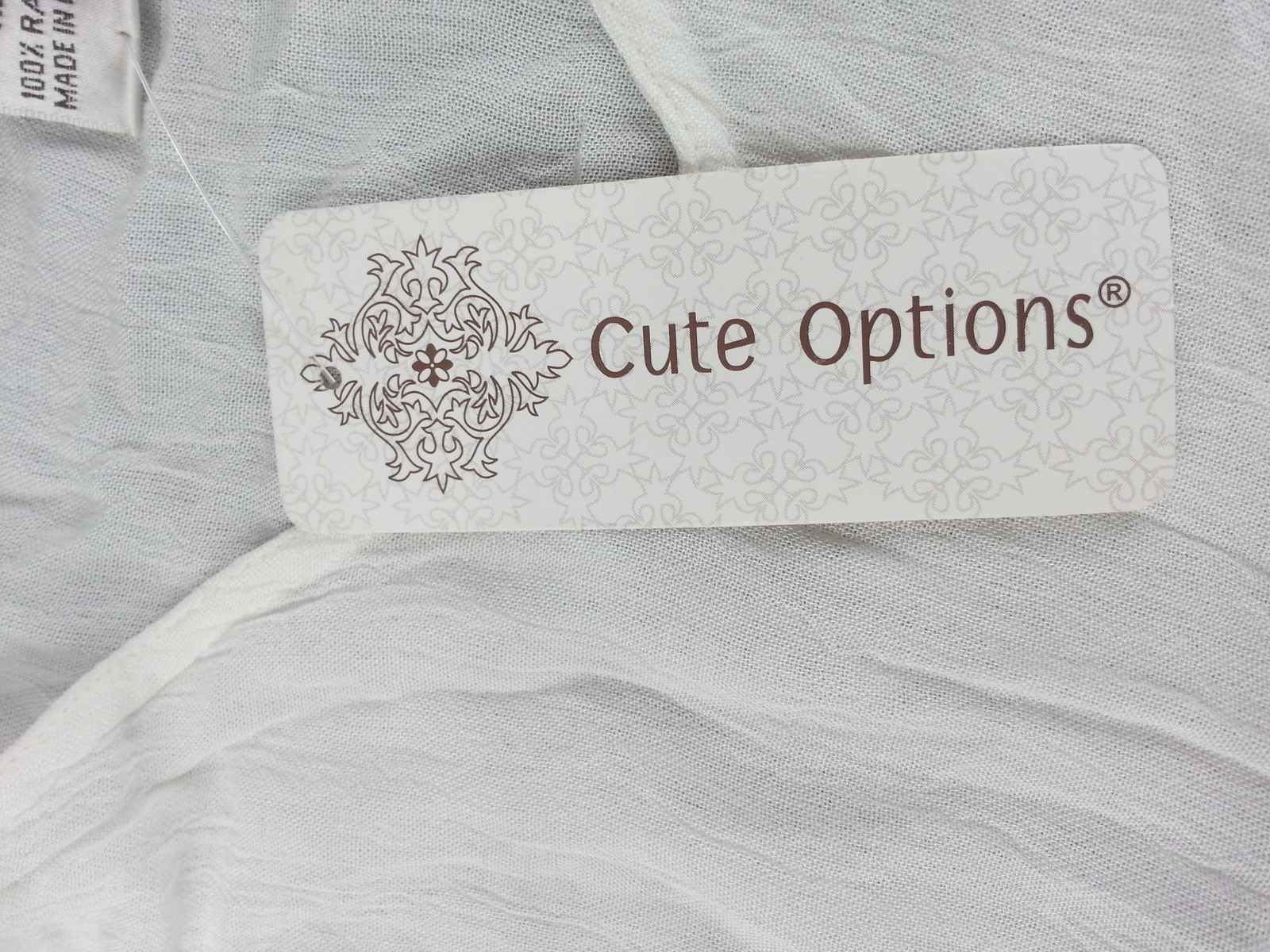 NWT Cute Options Womens XL Ombre Rayon Beach Dress White Beach Tassel Drawstring