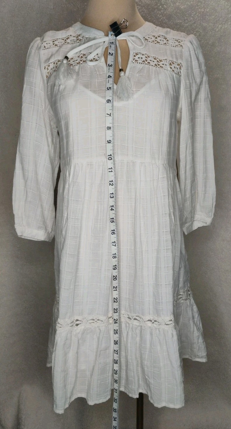 Knox Rose NWT Ivory Long Sleeve Peasent/Hippie Dress S