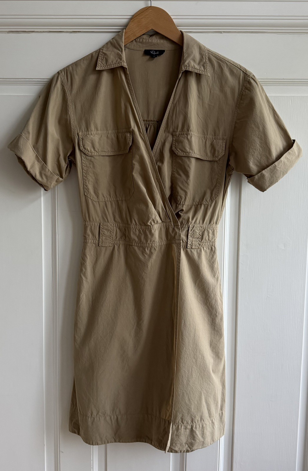 Rails Natalie Mini Short Sleeve Shirt Dress In Olive Sz XS Utilitarian No Belt