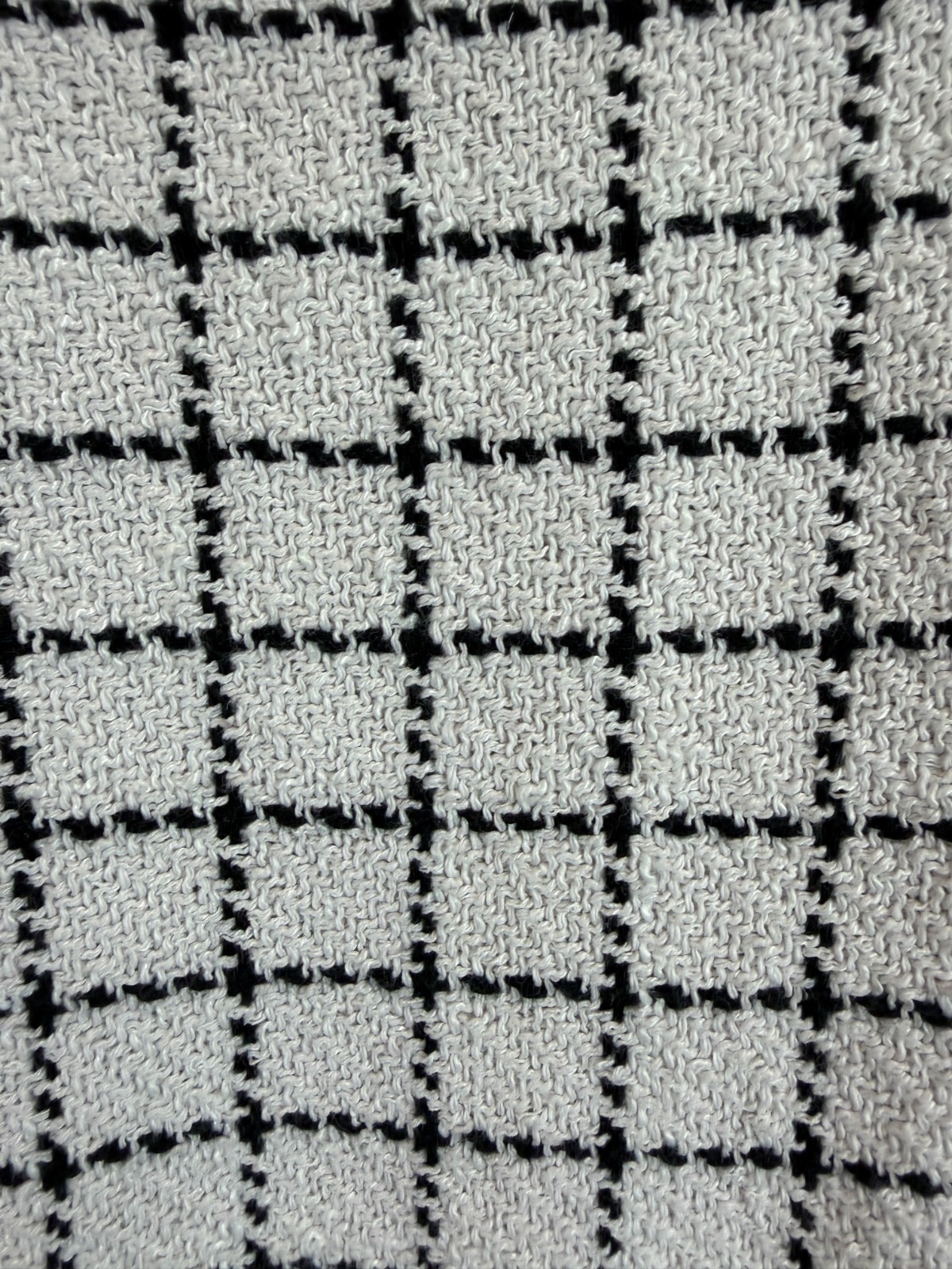 NIC + ZOE fringe hem shift cream black check sleeveless dress size L