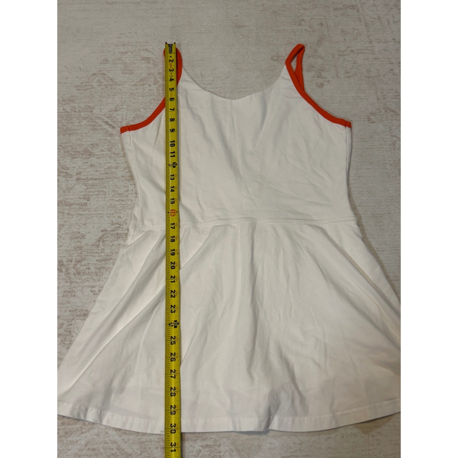 FP Movement Free People Hot Shot Exercise Dress White Red Trim Large Activewear